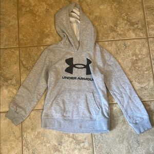 Under Armour Light Gray Hoodie with Black Logo